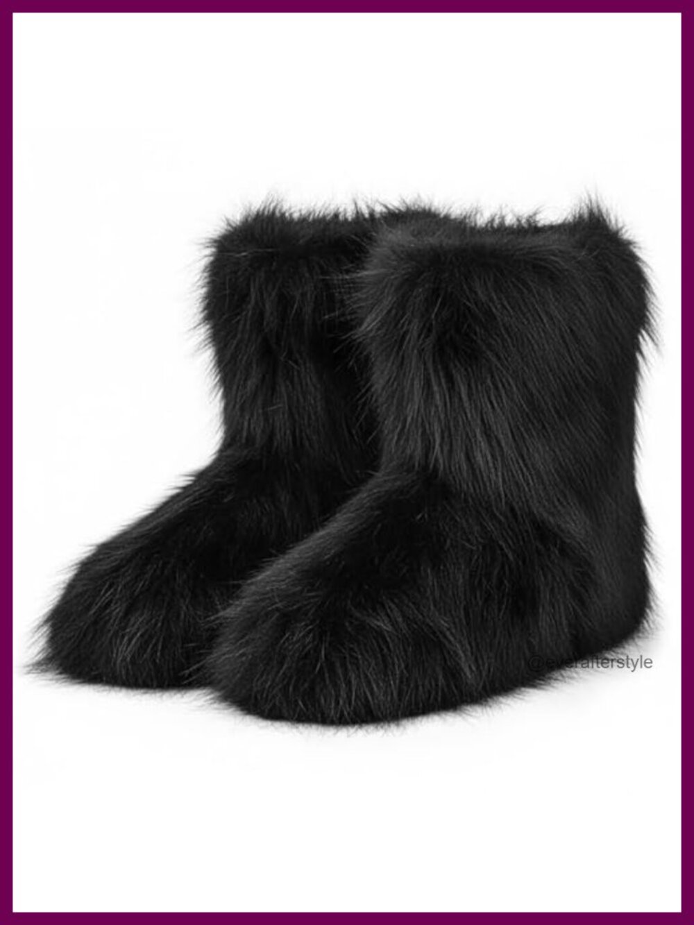 Faux Fur Women's Winter Boots Fuzzy Round Toe Warm Snow Boots